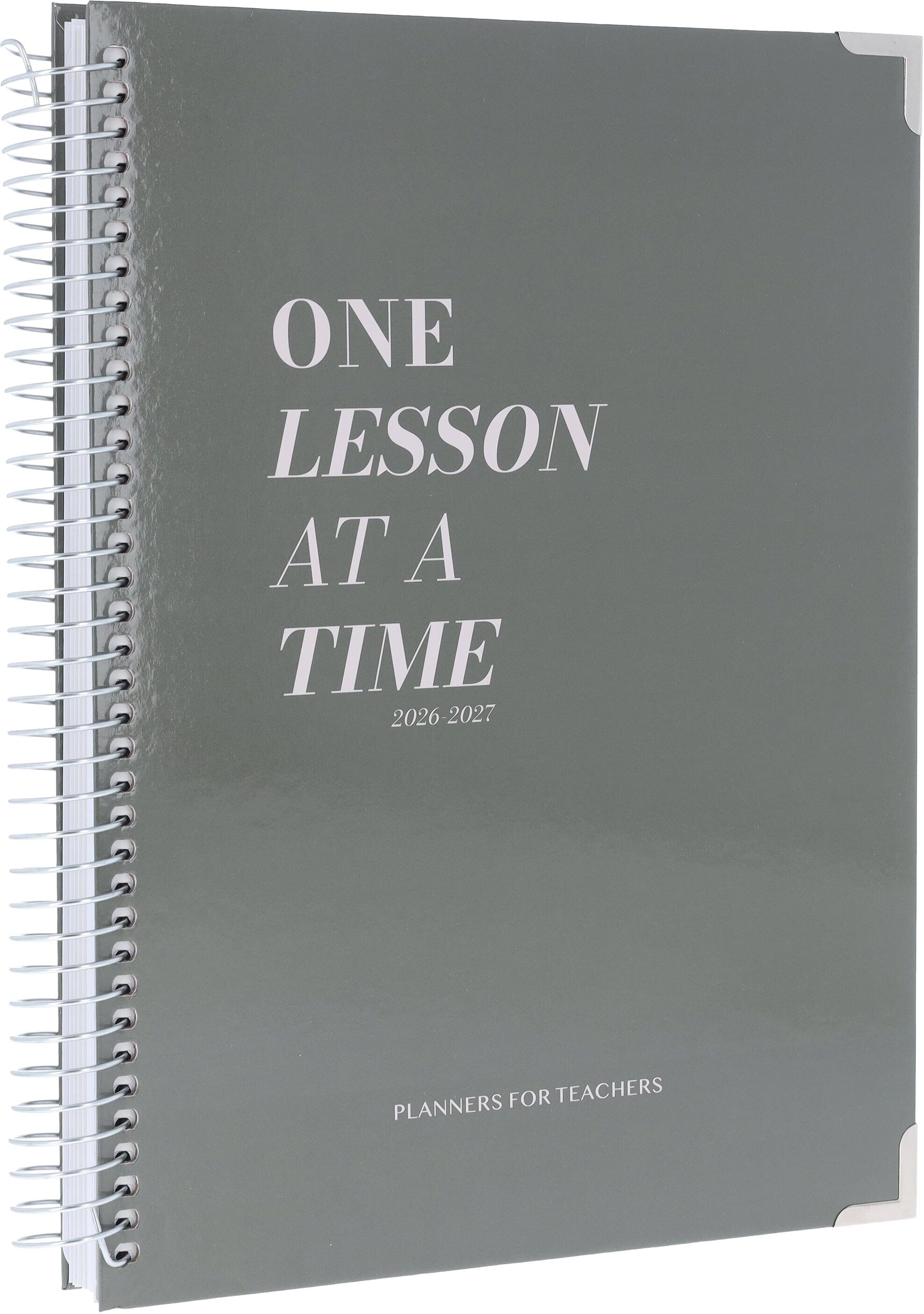 One Lesson At A Time 2026-2027 Teacher Planner - Olive Edition - Spiral Bound Hardback PlannersForTeachers