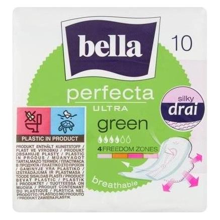 Bella Perfecta, Ultragrün, Sanitärpolster mit Flügeln, 10 Teile (getroffen) (10x) (40739765)