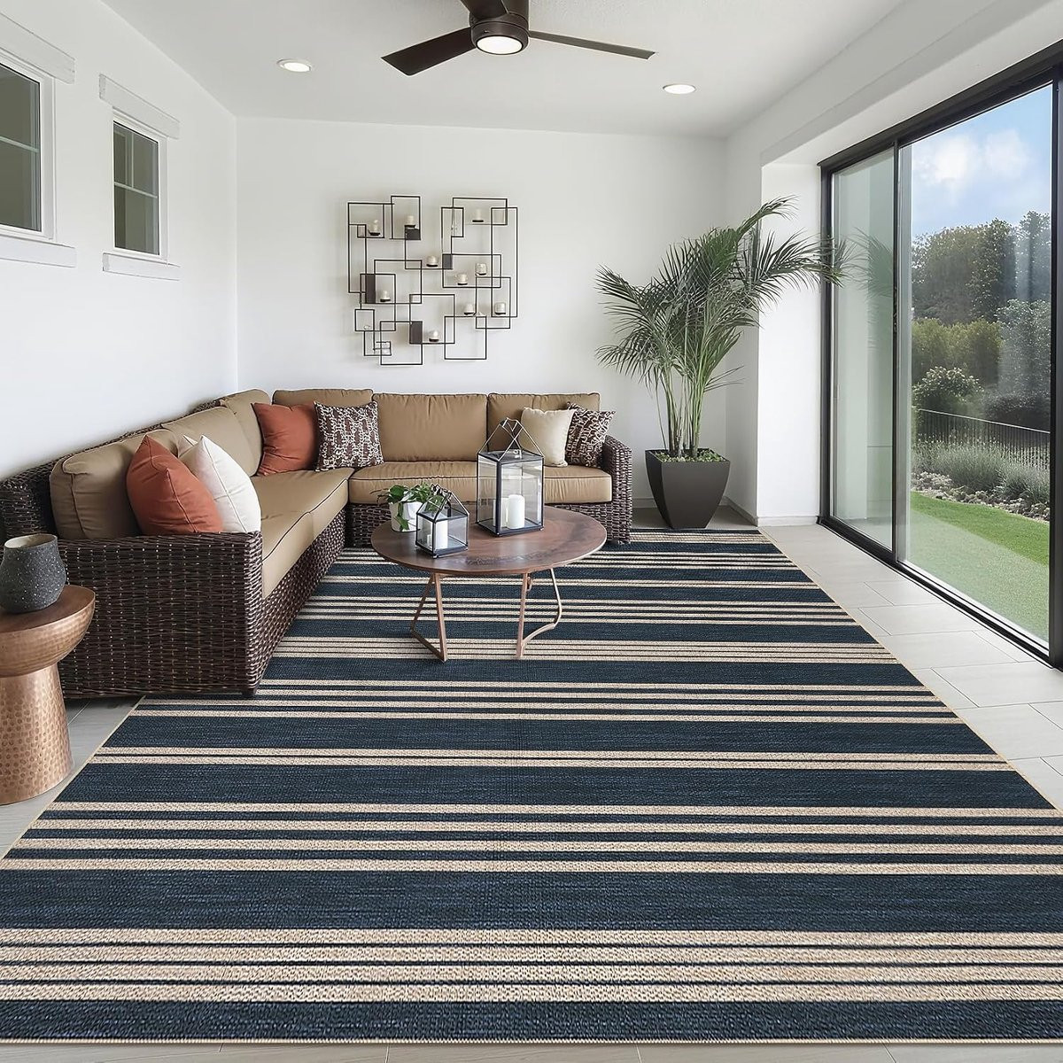Modern Rechthoekig Vloerkleed Triumpunpre Marineblauw Polyester