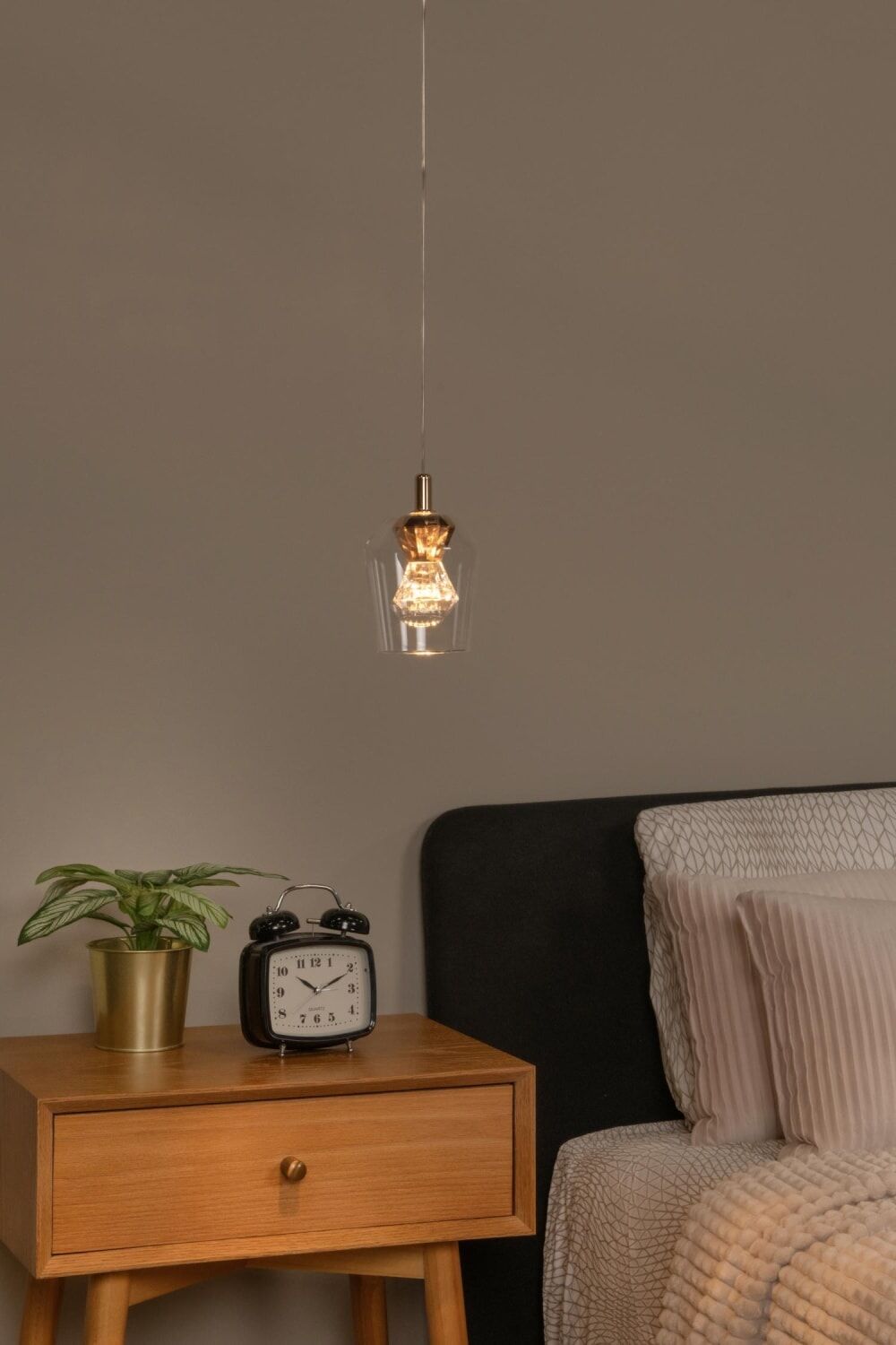 Lucide Suspension verre 1 lumière verre transparent Multicolore 13x65x13cm