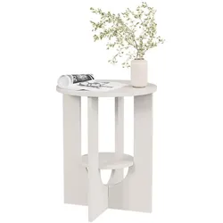 Vicco, Couchtisch + Beistelltisch, Couchtisch Vareo, Weiss, 40 x 40 cm (40 x 40 x 50.50 cm)