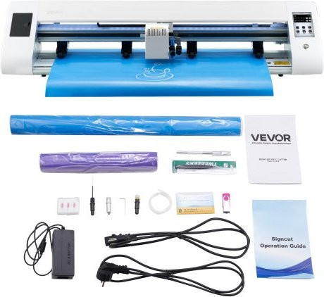 VEVOR Vinylsnijmachine met 60 cm snijbreedte, automatische randdetectie en ontwerpsoftware, wit