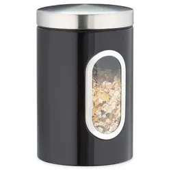 Relaxdays 10x Vorratsdose mit Sichtfenster schwarz Schwarz,Silber,Transparent