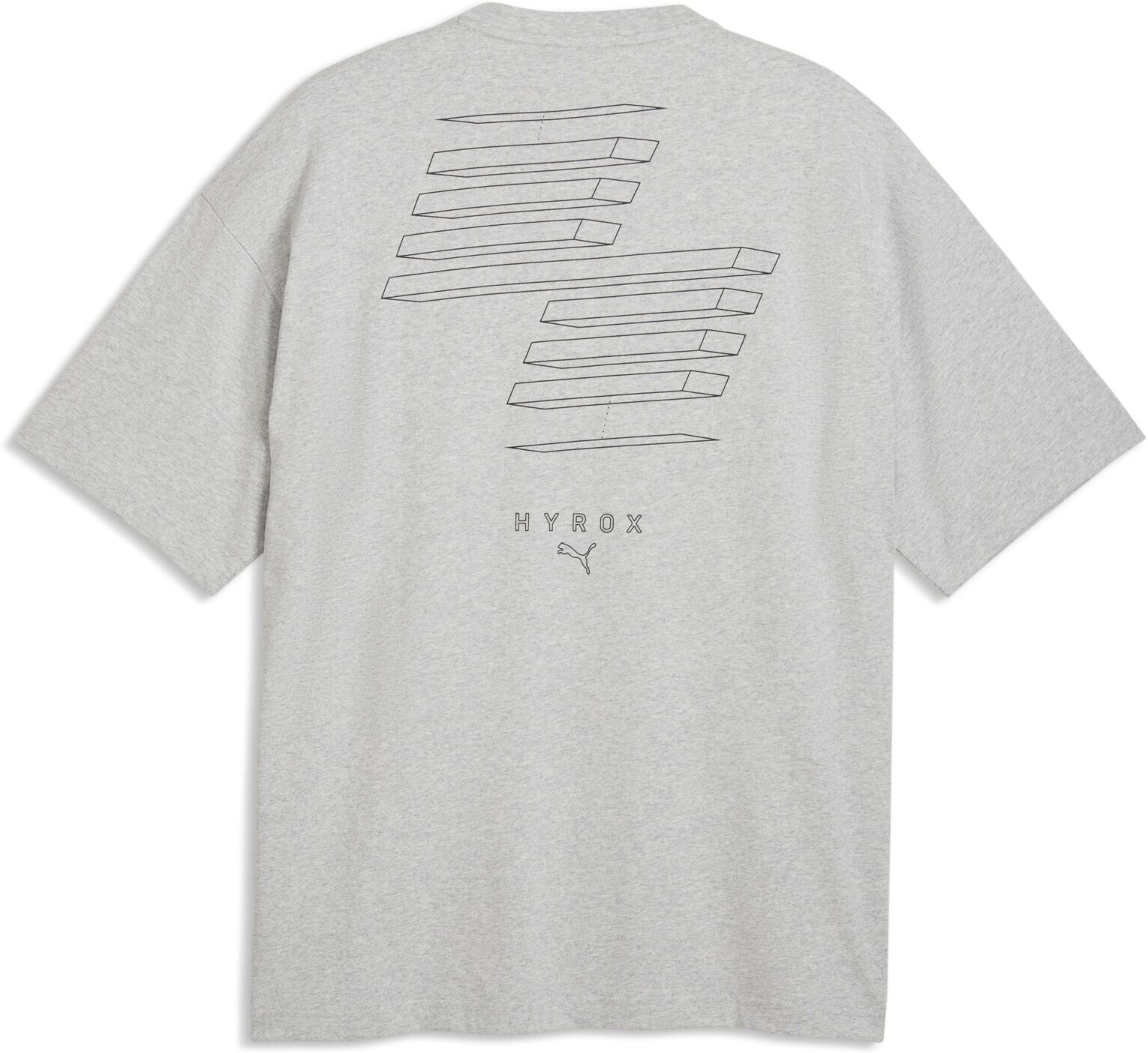Trainingsshirt PUMA "M X HYROX LIFESTYLE TEE", Herren, Gr. XXL, grau (light gray heather), Jersey, Obermaterial: 100% Baumwolle, regular fit normal, Rundhals, Shirts Trainingsshirt, regular fit, Kurzarm, Rundhalsausschnitt, für Fitness-Workout light gray 