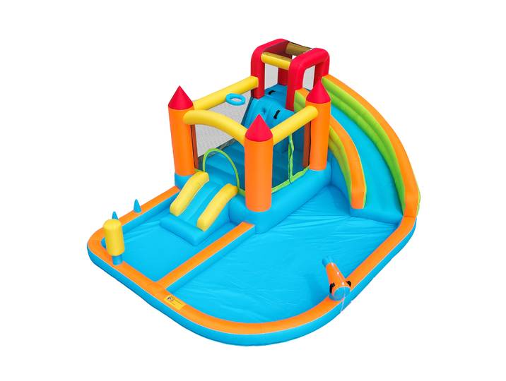 Parc aquatique gonflable pour enfants, avec toboggan aquatique, château de jeux aquatiques pour jardin extérieur, souffleur inclus, dimensions gonflables 405*416*218cm