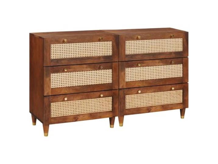 vidaXL Sideboard Set 2 STK. 60 x 33,5 x 75 cm Massivholz Mango Braun
