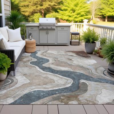 Addison Rugs Machine Washable Indoor/Outdoor Contemporary Crackle Chantille Rug