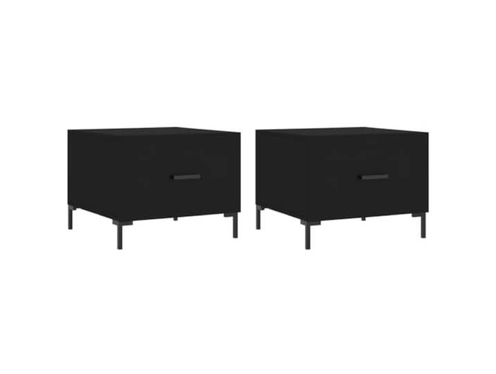 Favemtsl Couchtisch 2er Set Schwarz 50x50x40 cm Beistelltisch Eisen Praktischer Wohnzimmertisch im 2er Set mit leichtgängiger Schublade, stabilen Eisenbeinen und pflegeleichter Oberfläche.