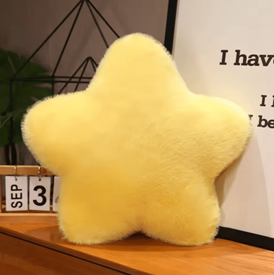 Uplift Curations LunaLove Plush Moon & Heart Pillow Pink Star Pattern Cushion For Sofa & Valentines Decor yellow Star