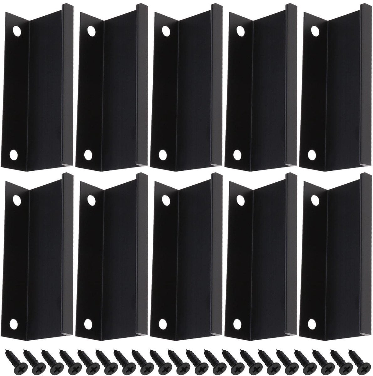 Dailygoods Handgrepen 80mm Aluminium Zwart 10 Stuks Gatafstand 64mm