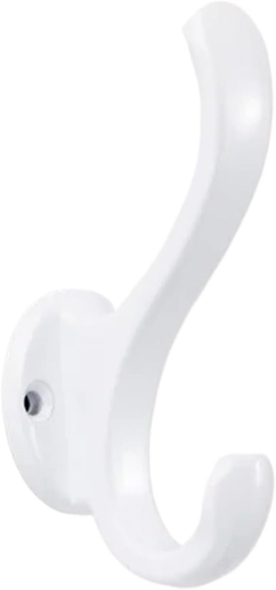 Set van 4 robuuste wandhaken voor kleding en handdoeken, wit