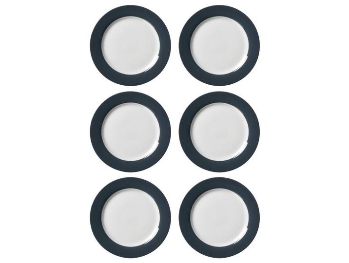 Ritzenhoff Breker Speiseteller Doppio Anthrazit ø 27 cm 6er Set, Keramik, Geschirr, Teller, Speiseteller