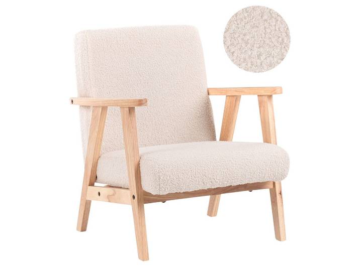 KINDERSESSEL Bouclé Hellbeige Linde