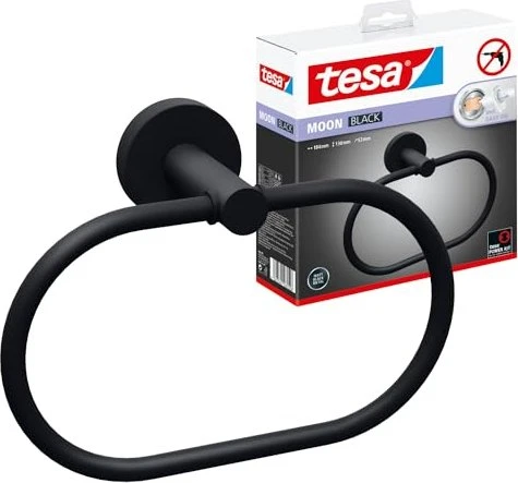 tesa Handtuchhalter MOON schwarz, matt, 1 St.