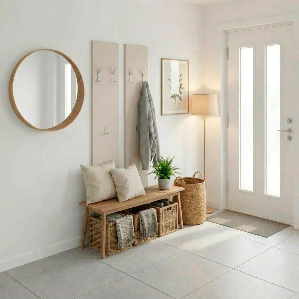 Garderobenpaneel BORCHARDT MÖBEL "Vaasa, platzsparende Wandgarderobe mit 6 Kleiderhaken", beige (salbei), B:24cm H:140cm T:8cm, Holzwerkstoff, Garderobenpaneele, Garderobenpaneel, 2 Stück salbei B/H/T: 24cm x 140cm x 8cm