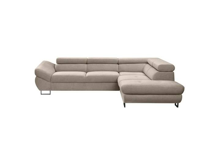Canapé d'angle convertible OCTAVE tissu Curio taupe droit