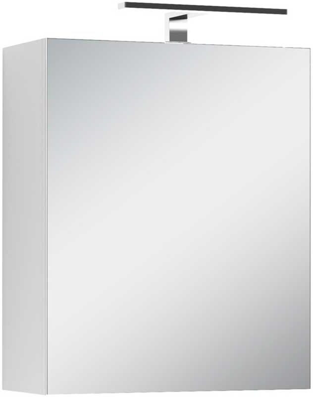 Pharao24.de Weißer Badspiegelschrank in modernem Design LED Beleuchtung