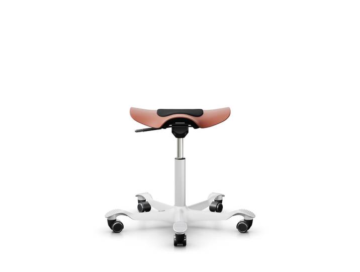 Sattelhocker HAG Capisco Puls 8001 Rosa/Weiss, Hartbodenrollen, Dynamisches Sitzen - optimal für gesundes Sitzen