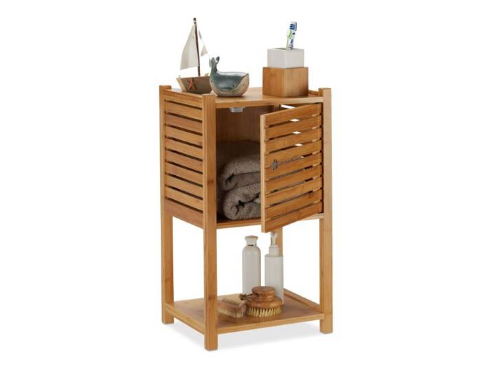Relaxdays Badregal Bambus mit 3 Ebenen