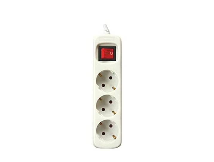 Silver Electronics 9640 stekkerdoos, 3 uitgangen, met schakelaar, wit