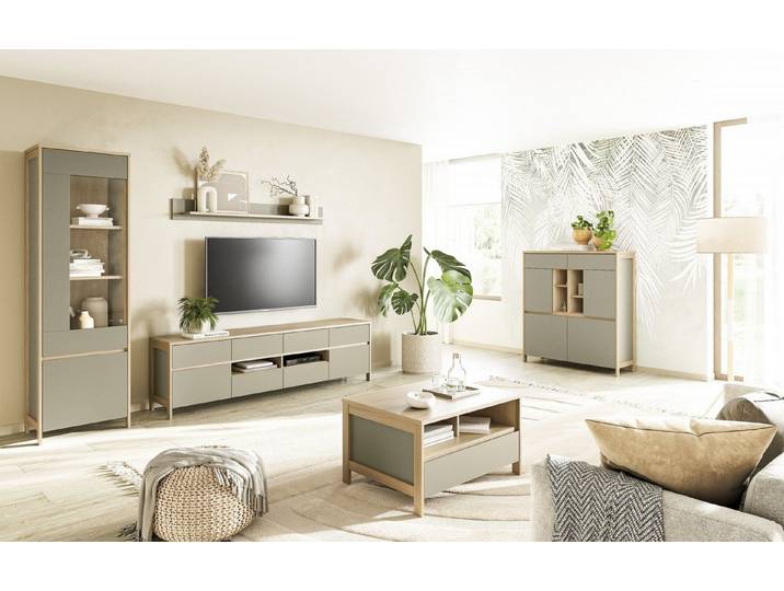 Beauty.Scouts Esszimmer-Set Stranda , Vitrine, Lowboard, Wandboard, Eukalyptus Skandi Eiche