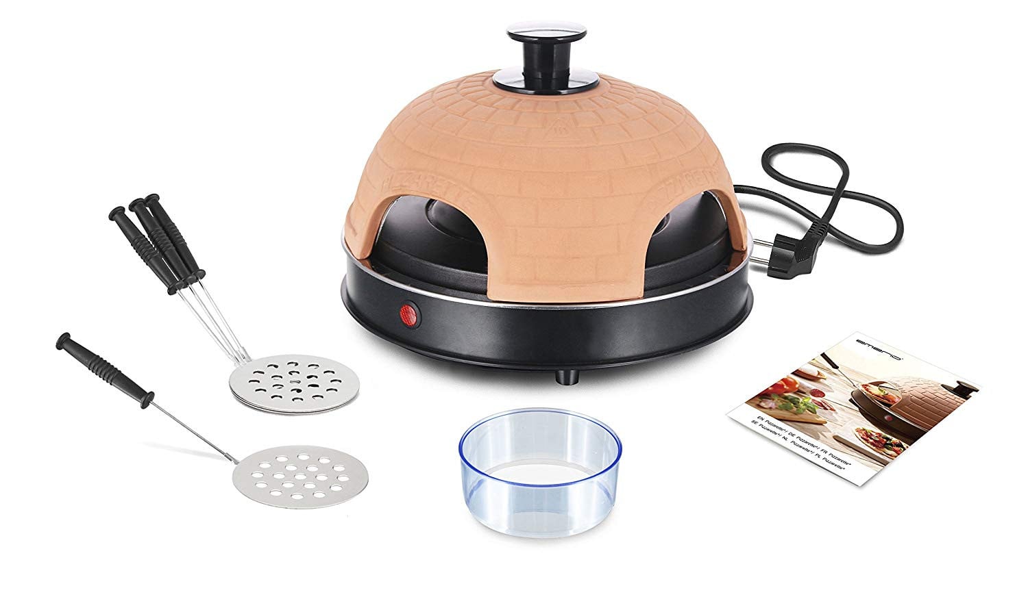 Emerio Pizzarette pizzaoven voor 4 personen met koel aanraakoppervlak