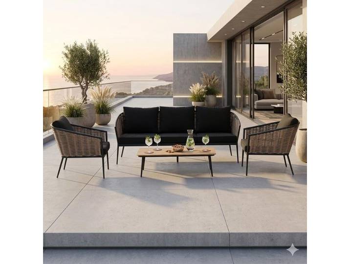 Acamp Ceres Loungeset inkl. Loungetisch Aluminium/Polyester Dunkelgrau