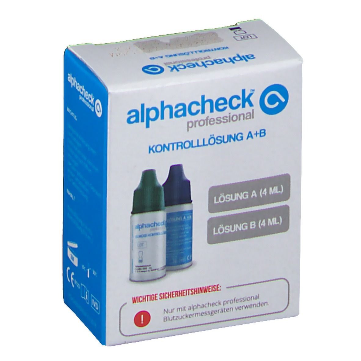 Alphacheck professional Kontrolllösung A+B Kombi 2x4 ml Lösung