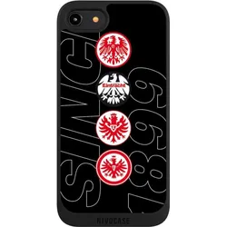 Nivocase Handyhülle für Apple iPhone 8 Hülle NIVOpure Case Schwarz Adler Eintracht Frankfurt Logo (Apple iPhone 8), Smartphone Hülle, Schwarz