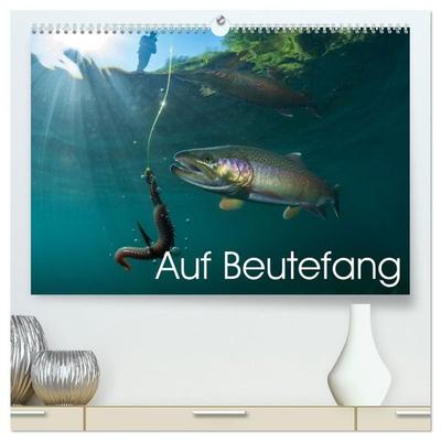 Auf Beutefang (hochwertiger Premium Wandkalender 2027 DIN A2 quer), Kunstdruck in Hochglanz