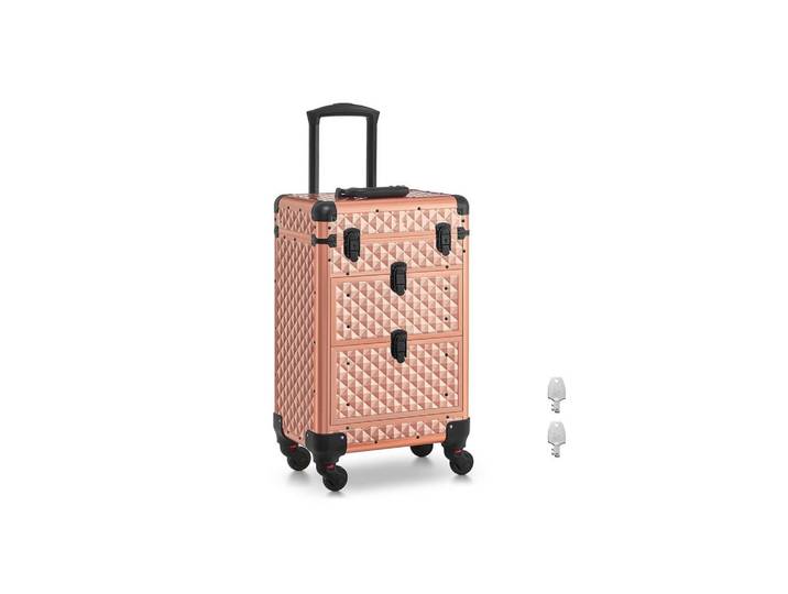 Hansiro Kosmetikkoffer Maseru, Goldfarben, Kunststoff, 24x56x34 cm, Badaccessoires, Kosmetikdosen
