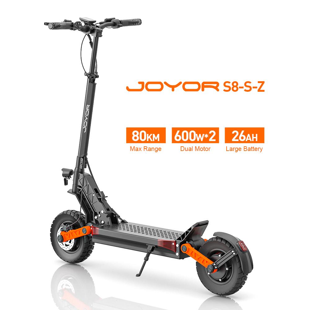S8-S-Z E-Scooter, 2×600 W, 48 V 26 Ah, 6 Lampen, 10 Zoll, max. Belastung 120 kg