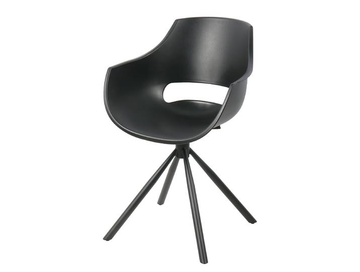 Chaise à accoudoirs pivotante Idern 58 x 88 x 59cm Noir/Noir