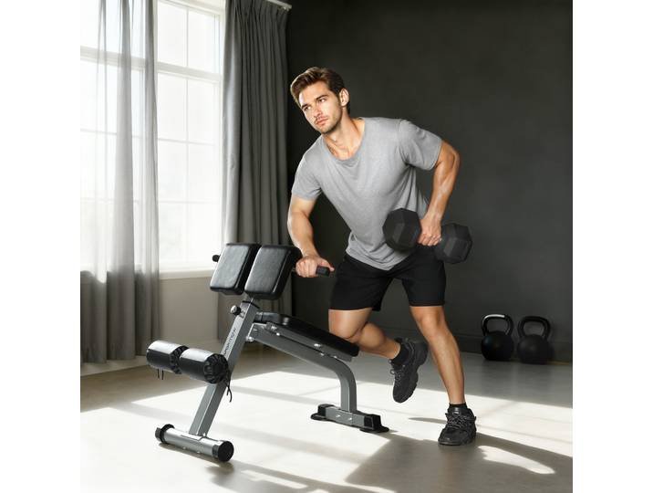 SPORTNOW Banc Romain Pliable Multifonction 150kg Argent