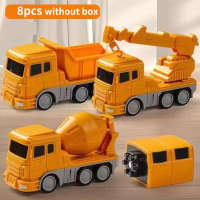 On Spot Shop Transforming Robot Car Toy, Magnetic Transform Engineering Car Assembled Toys & Magnetic Blocks For Kids Activities 8pcs Without Box