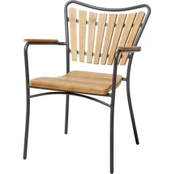 Cinas Stapelsessel ELLEN, Aluminium Anthrazit / Teak