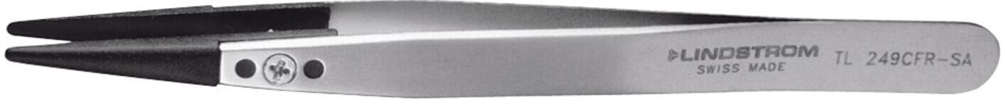 Lindström Carbonfaser-Pinzette mit flachen und starken Spitzen, TL 249CFR-SA)