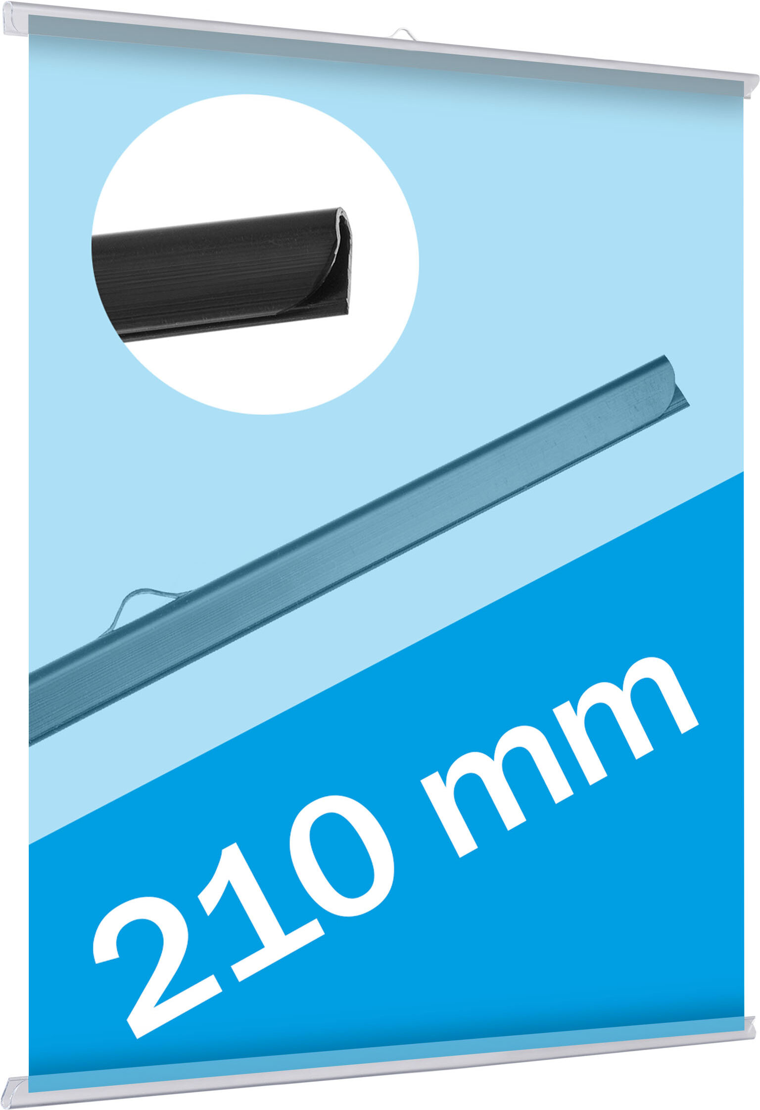 SPRINTIS 1 Profilo porta poster, plastica 1 gancio   trasparente   210 mm
