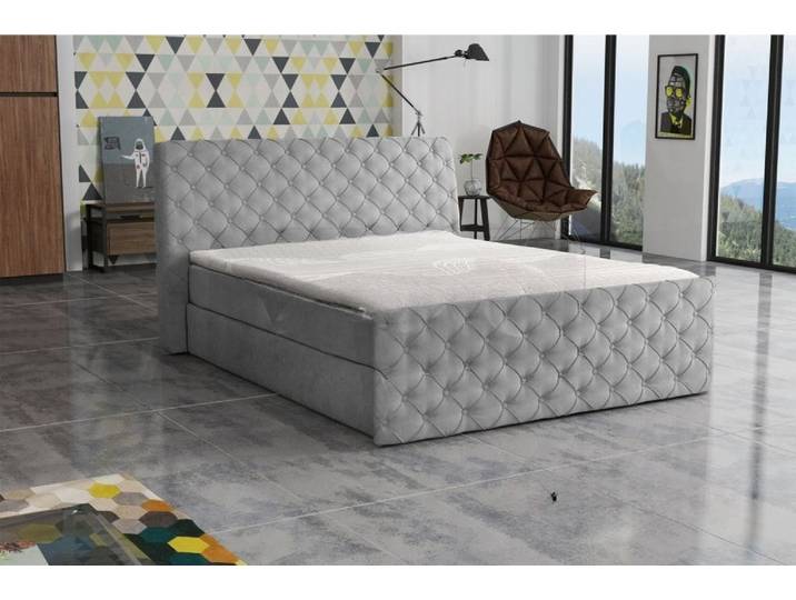 Xlmoebel Polsterbett Chesterfield Hotel Doppelbett aus Leder in eleganter Optik (1-tlg., Bett), Hergestellt in Europa
