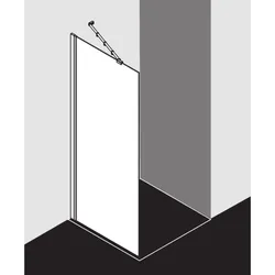 Kermi Ibiza 2000 Seitenwand I2TWG075201AK 75x200cm, silber mattglanz, ESG klar, mit 45Grad Stabilisierung