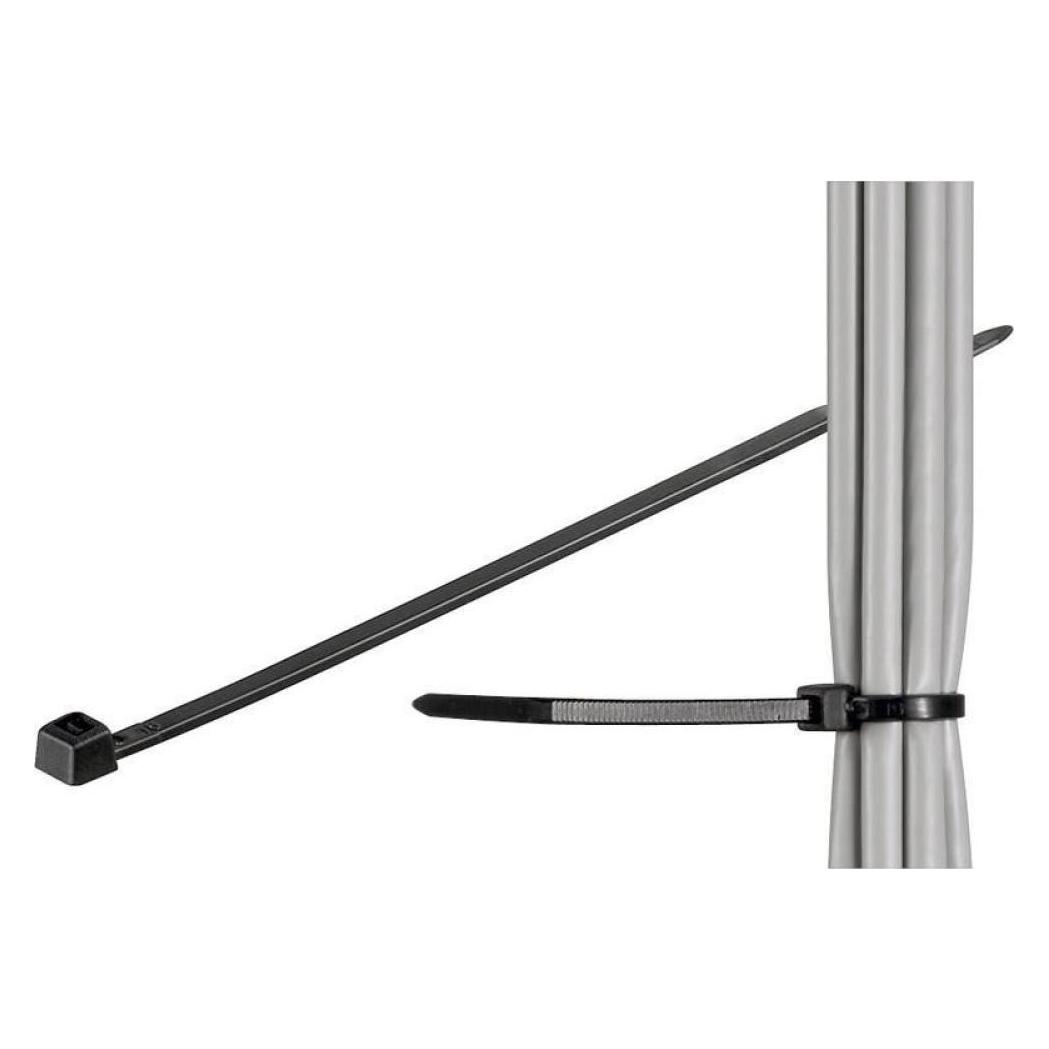 Techly 306370 Spannbänder 200 x 2,5 mm, 100 Stk. Schwarz (200 mm, 100 Stk.) (ISWT-20325-BK)