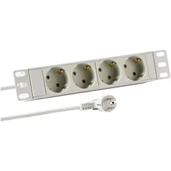 EFB Elektronik, Steckdosenleiste, 1HE Steckdosenleiste 4xCEE 7/3 ohne Schalter,Alu,gra (4x, CEE 7/3, 2 m)