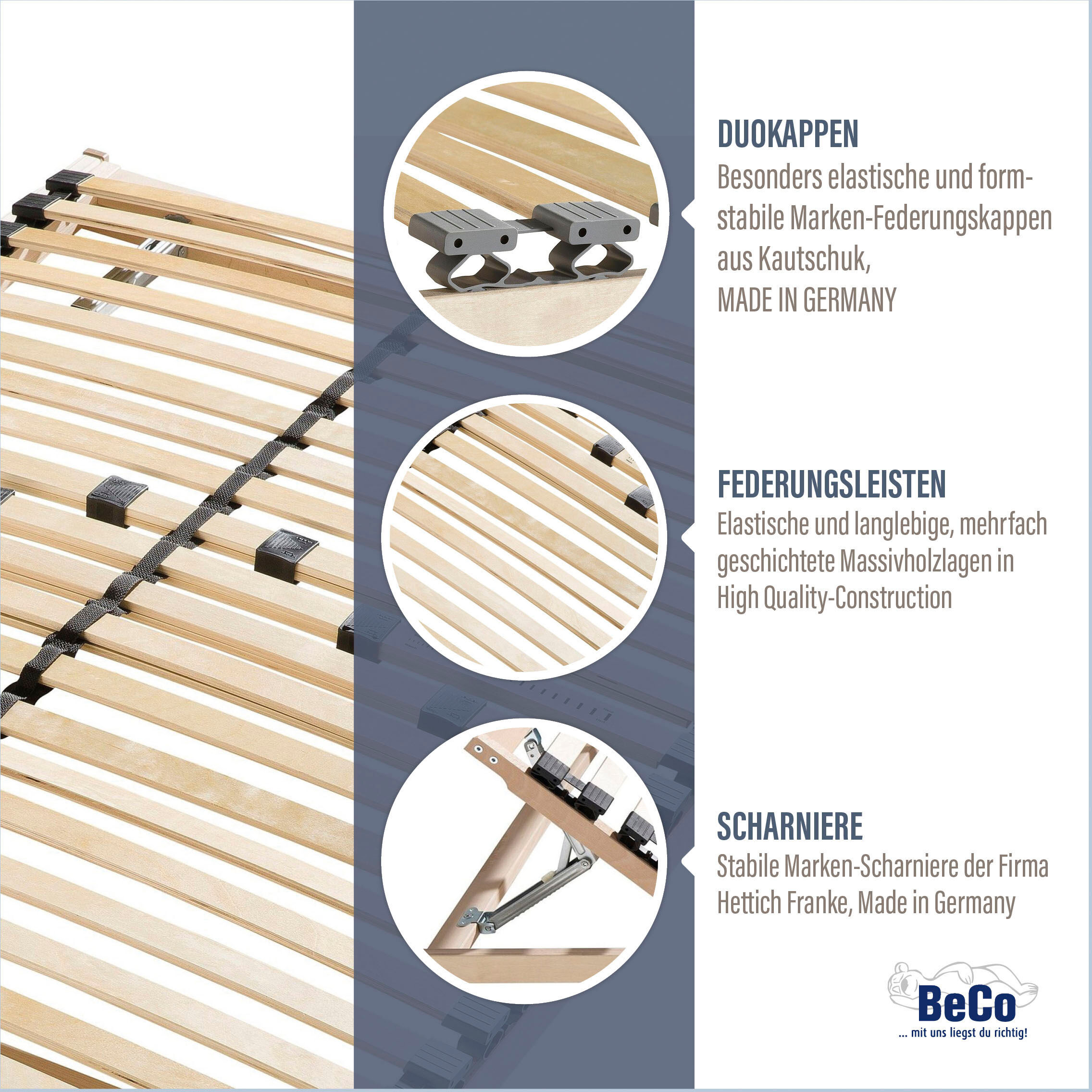 Beco "Standard" mit Kopfverstellung und Härteregulierung beige B/L: 140cm x 200cm, 120 kg