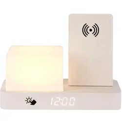 Karlsson, Wecker, Alarm clock Retro w. night light LED white wash veneer