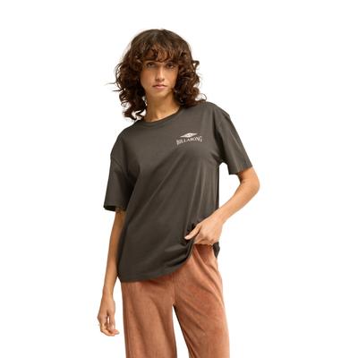 T-Shirt BILLABONG "Heritage Backer", Damen, Gr. L, grau (off schwarz), Obermaterial: 70% Baumwolle, 30% Baumwolle., Shirts T-Shirt