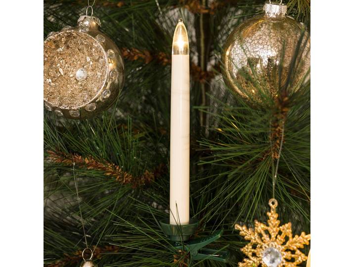 Konstsmide Christmas LED-Christbaumkerzen kabell. Ergänzungsset 16 cm BAUMKERZEN, grün, Kunststoff, Lichterkette kabellos
