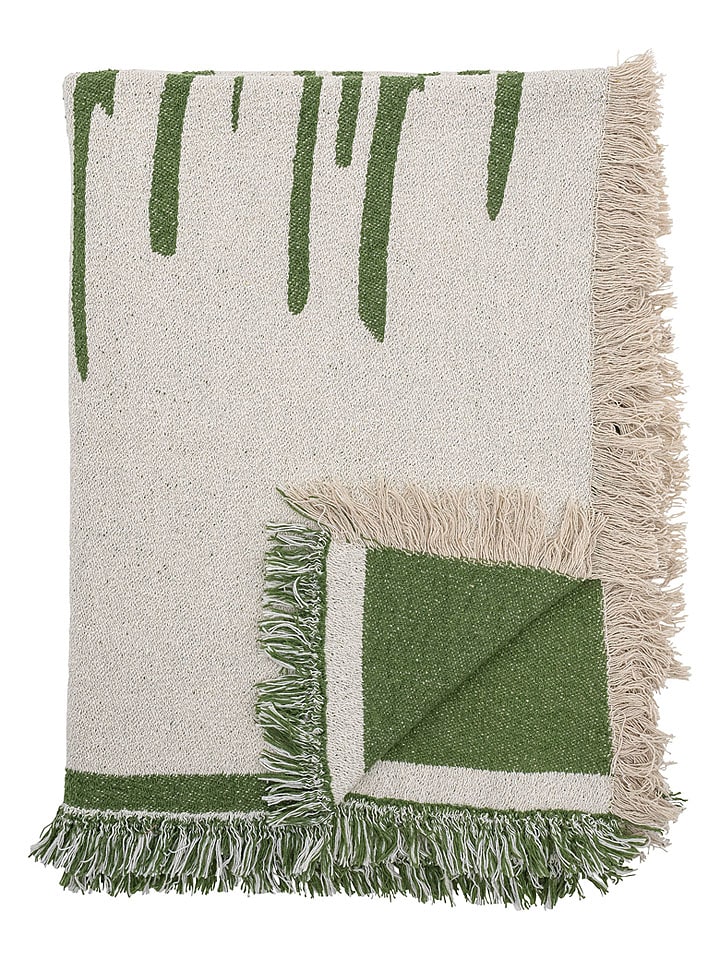 Bloomingville Wohndecke ''Haxby'' in Creme/ Khaki - (L)160 x (B)130 cm - onesize