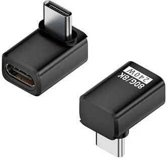 INF 240W 80Gbps USB-C Buchse auf Stecker Adapter - Rechtwinklig (2er-Pack) Schwarz