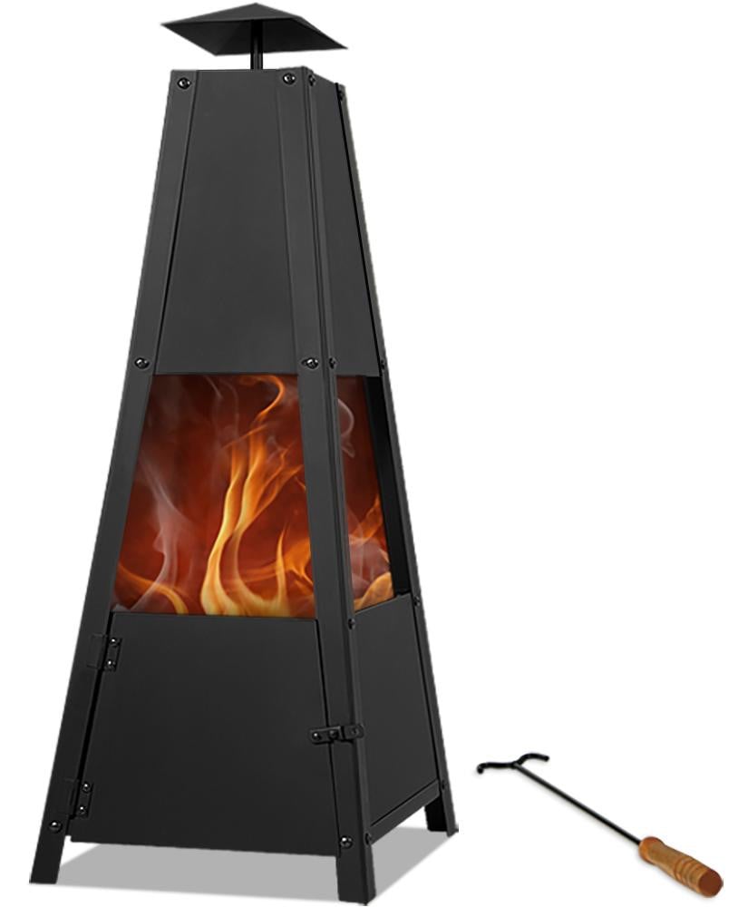 GARDEBRUK Terrasoven met afdekking en schuifhaak, XXL, stalen vuurkorf voor buiten, 102 cm