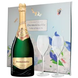 Champagner Vranken  - Demoiselle EO - Brut Tête de Cuvée - Mit Etui 2 Champagnergläser